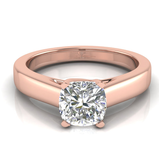 Crossover Basket Cushion Cut Lab Diamond Engagement Ring