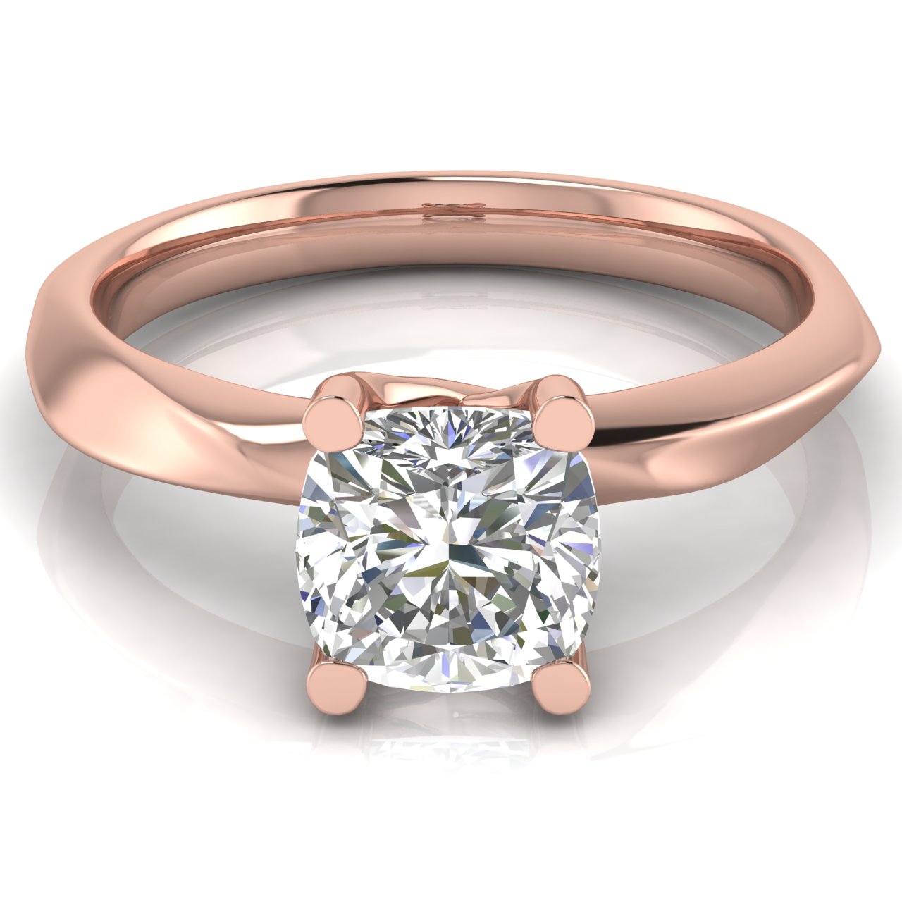 Knife Edge Crossover Cushion Cut Moissanite Engagement Ring