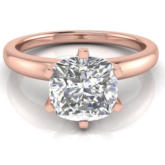 Elegant 6 Prong Cushion Cut Moissanite Engagement Ring