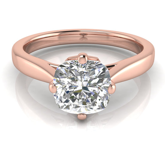 Hidden Accent Cushion Cut Lab Diamond Engagement Ring