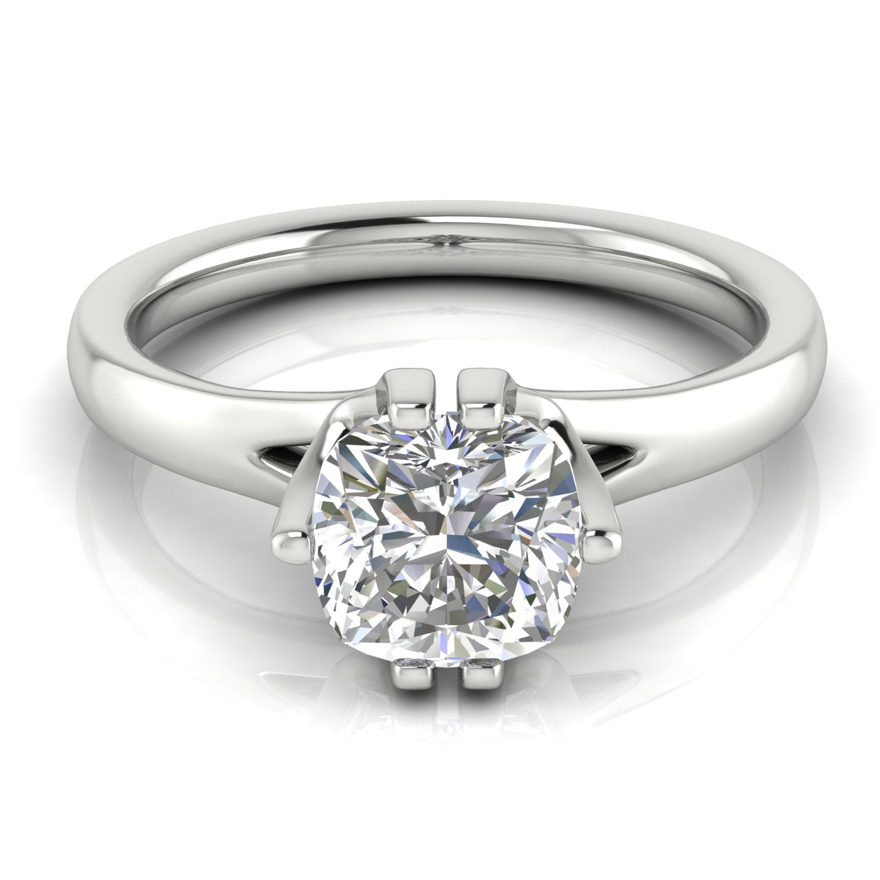 Suspended Cushion Cut Moissanite Engagement Ring