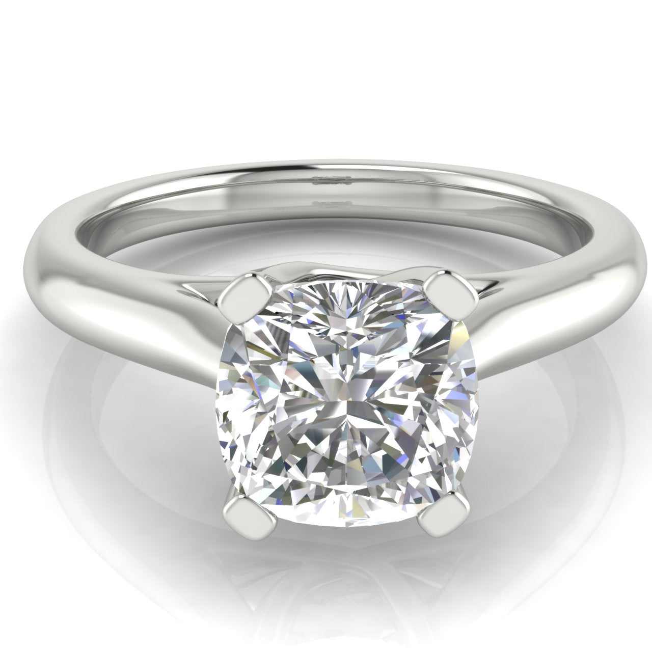 Bypass Basket Cushion Cut Lab Diamond Engagement Ring