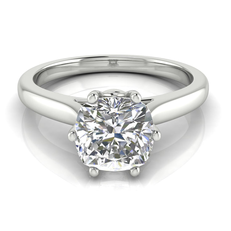 Crown Cushion Cut Engagement Ring | Moissanite | Lab Grown Diamond