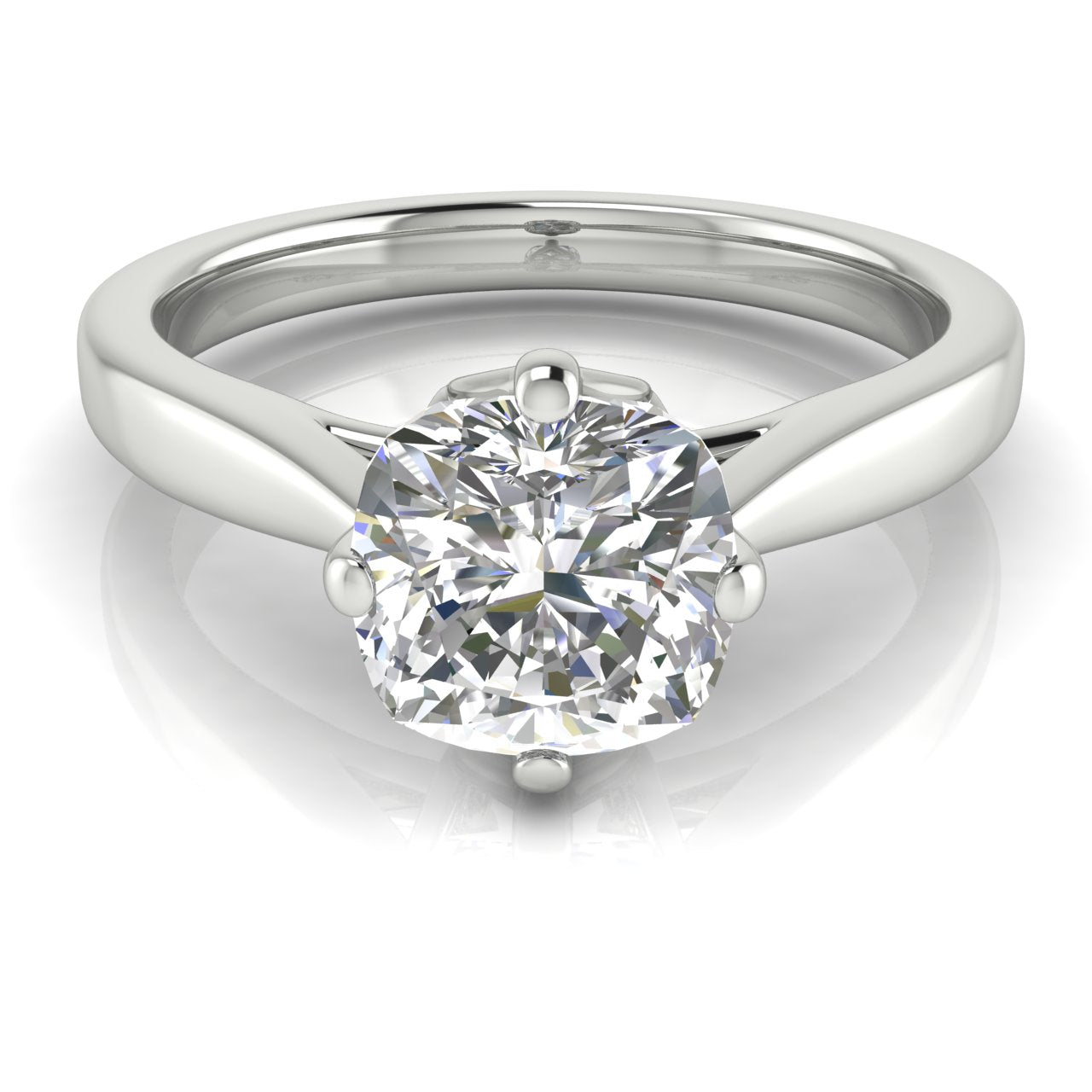 Hidden Accent Cushion Cut Lab Diamond Engagement Ring