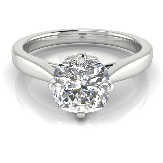 Hidden Accent Cushion Cut Moissanite Engagement Ring