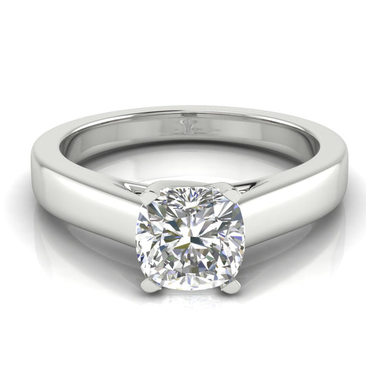 Crossover Basket Cushion Cut Moissanite Engagement Ring