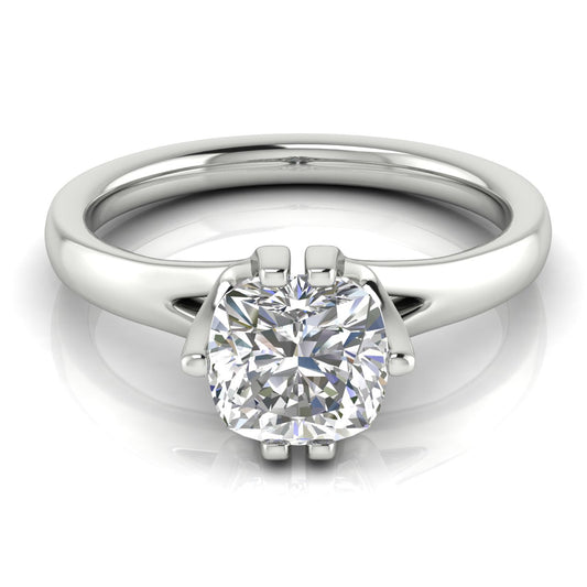 Suspended Cushion Cut Lab Diamond Engagement Ring
