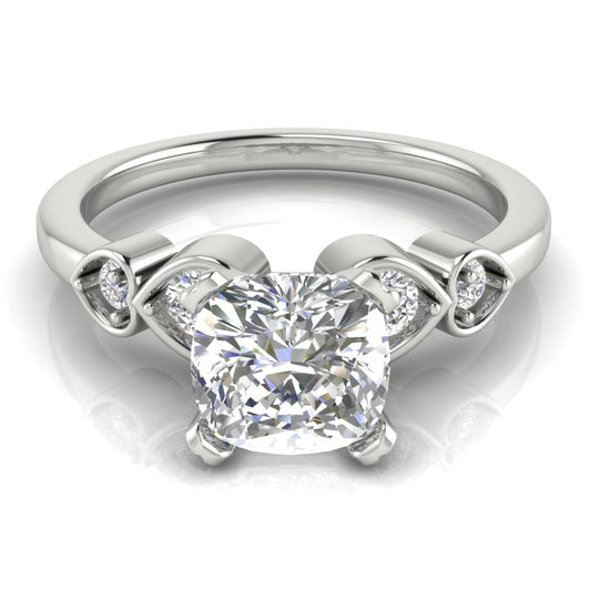 Romance Cushion Cut Moissanite Engagement Ring