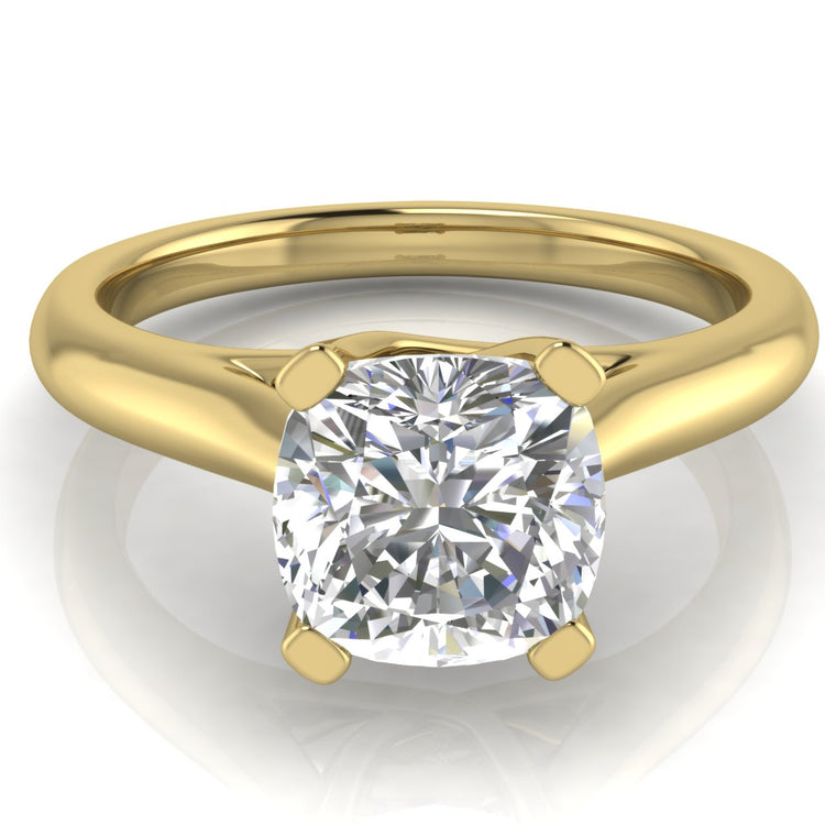 Bypass Basket Cushion Cut Lab Diamond Engagement Ring