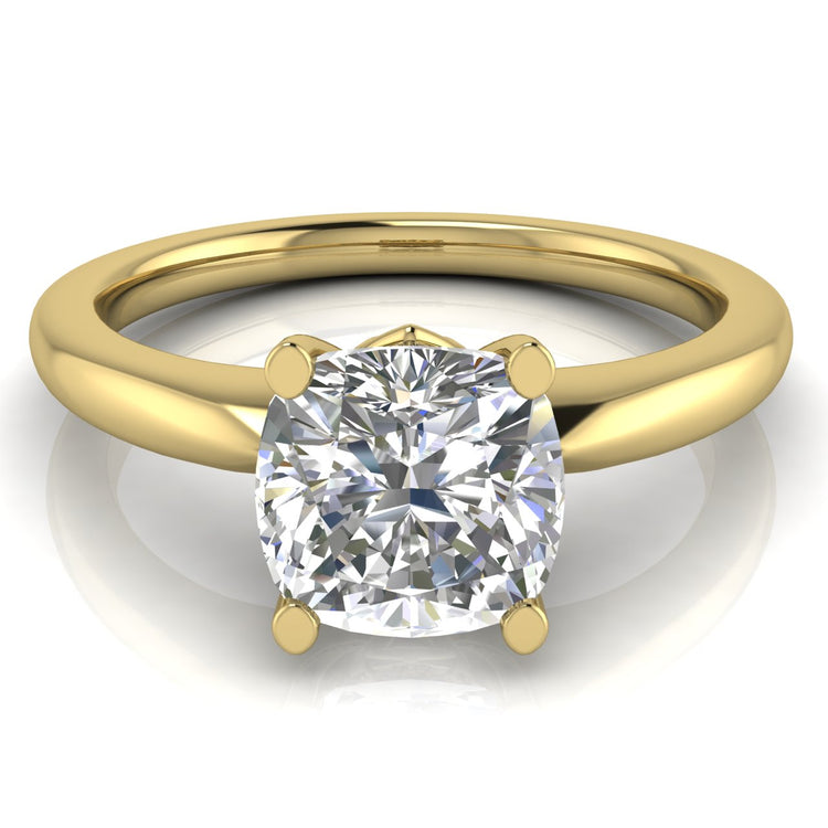 Modern Cushion Cut Lab Diamond Engagement Ring