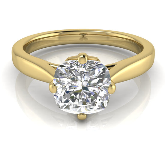 Hidden Accent Cushion Cut Lab Diamond Engagement Ring