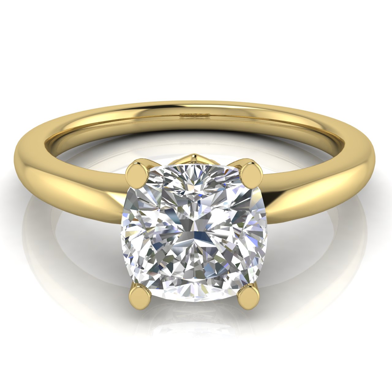 Modern Cushion Cut Moissanite Engagement Ring