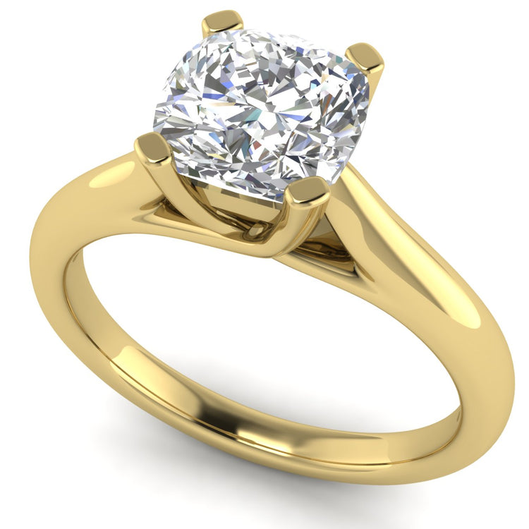 Bypass Basket Cushion Cut Lab Diamond Engagement Ring