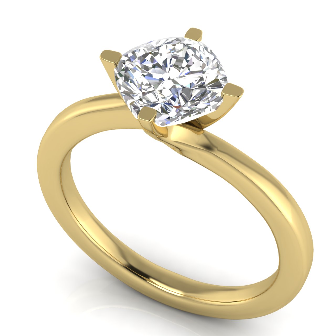 Bypass Cushion Cut Moissanite Engagement Ring