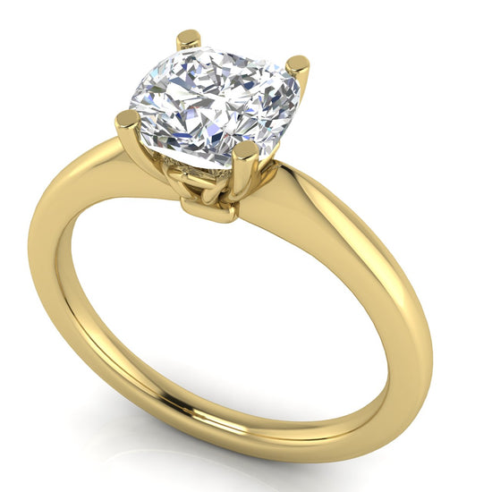 Modern Cushion Cut Moissanite Engagement Ring