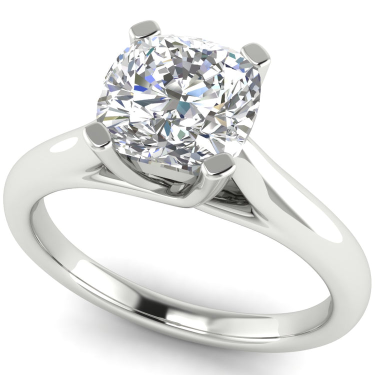 Bypass Basket Cushion Cut Lab Diamond Engagement Ring