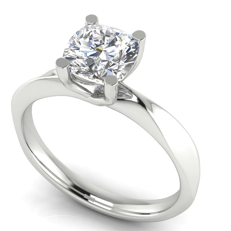 Knife Edge Crossover Cushion Cut Moissanite Engagement Ring