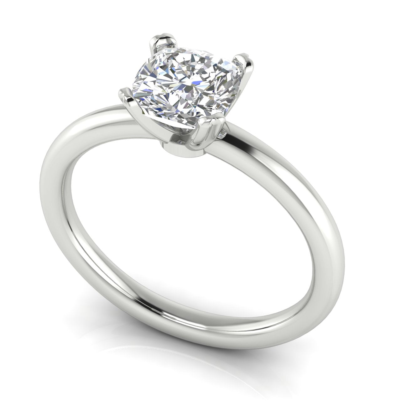 Classic Cushion Cut Lab Diamond Engagement Ring