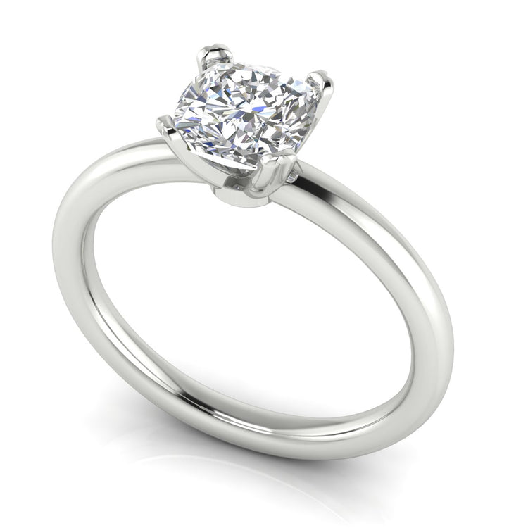 Classic Cushion Cut Lab Diamond Engagement Ring