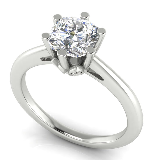 Lotus Pave Cushion Cut Lab Diamond Engagement Ring