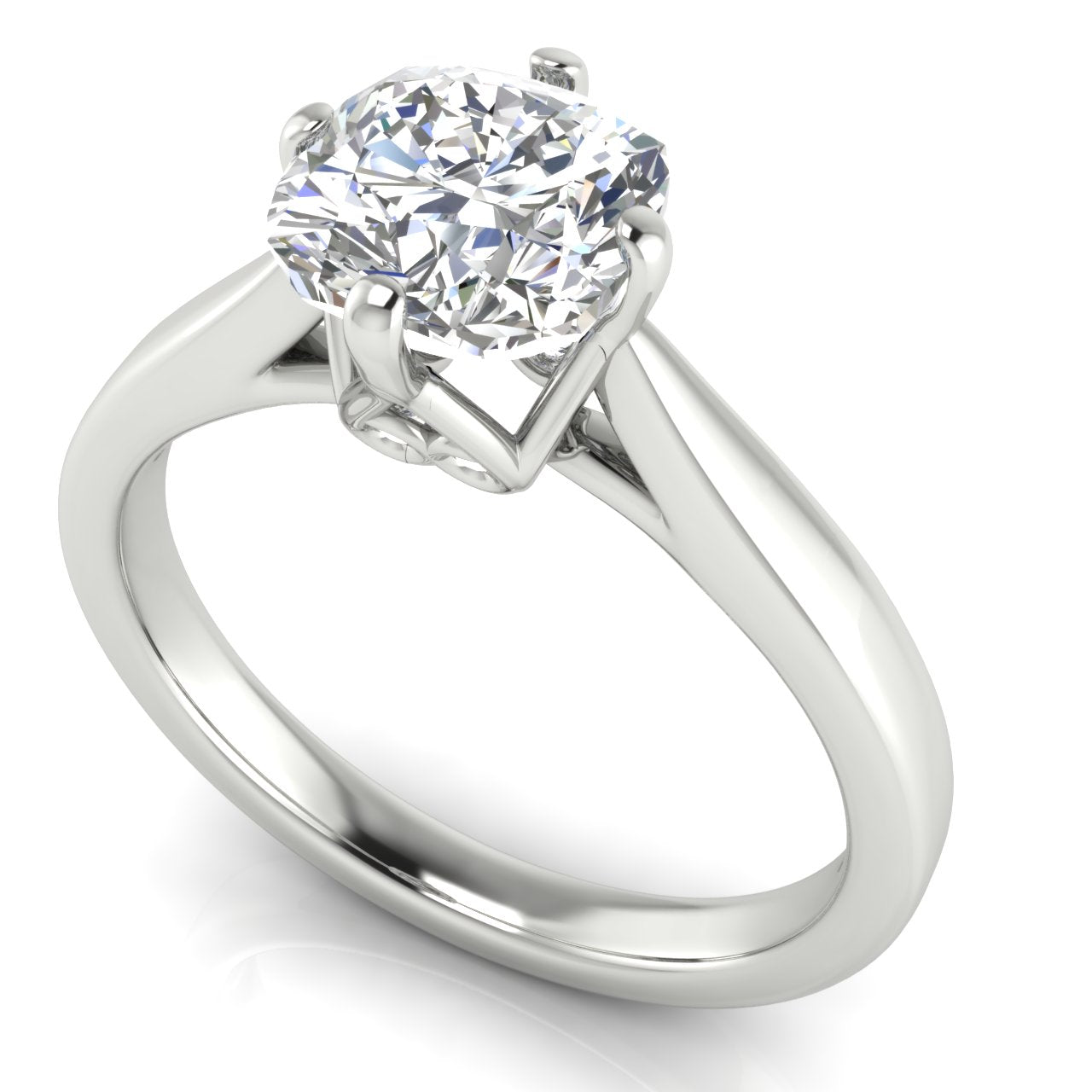 Hidden Accent Cushion Cut Lab Diamond Engagement Ring