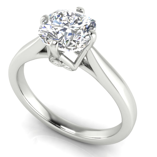 Hidden Accent Cushion Cut Lab Diamond Engagement Ring