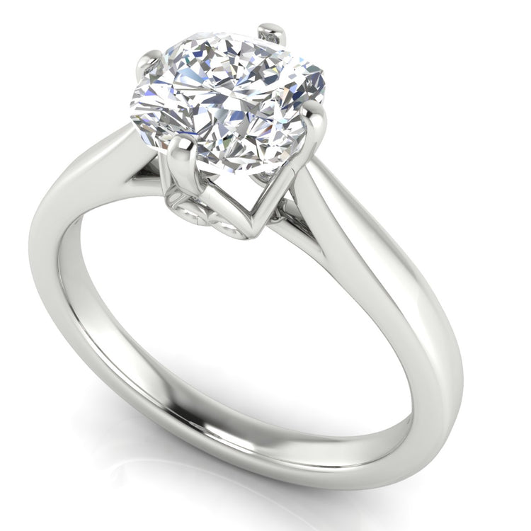 Hidden Accent Cushion Cut Moissanite Engagement Ring