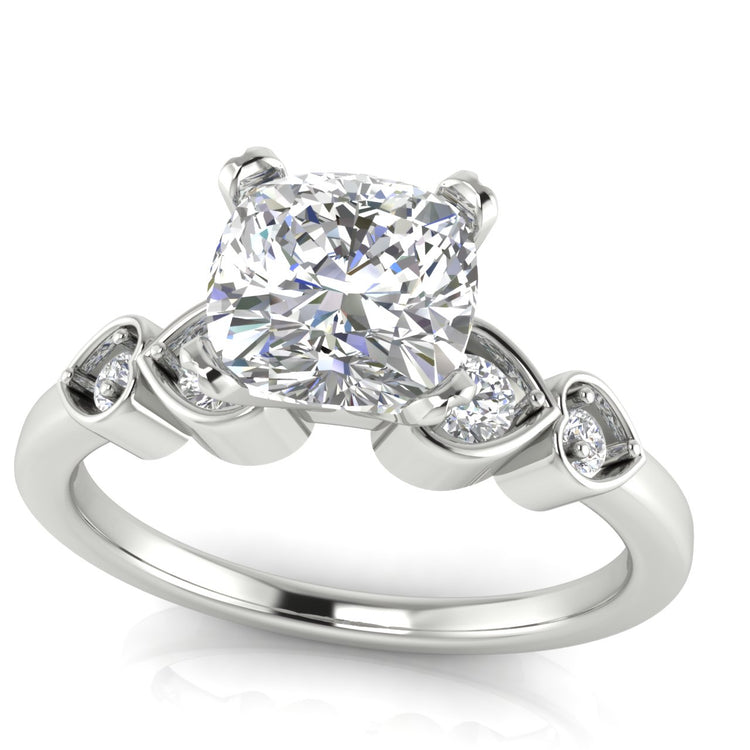 Romance Cushion Cut Moissanite Engagement Ring