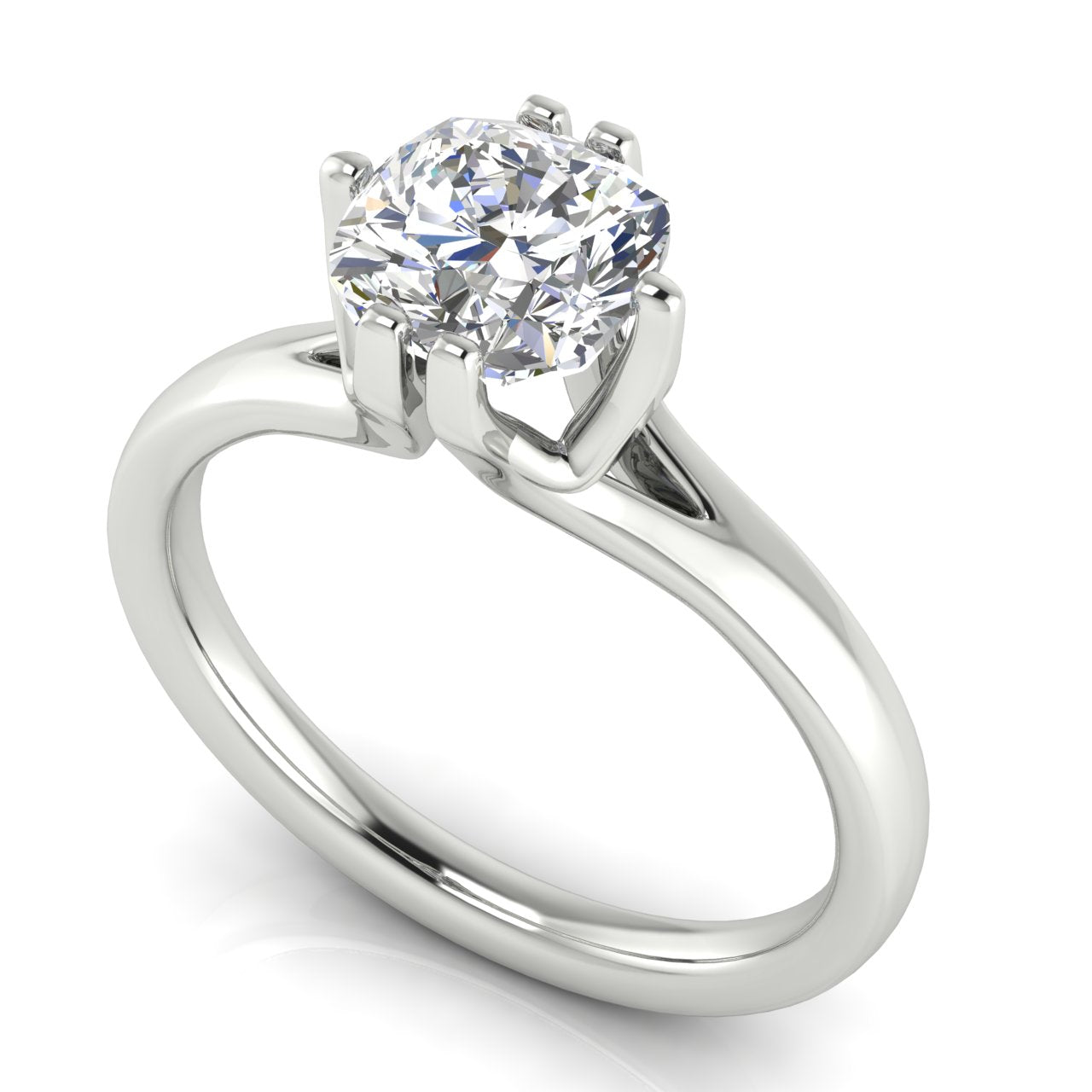 Suspended Cushion Cut Moissanite Engagement Ring