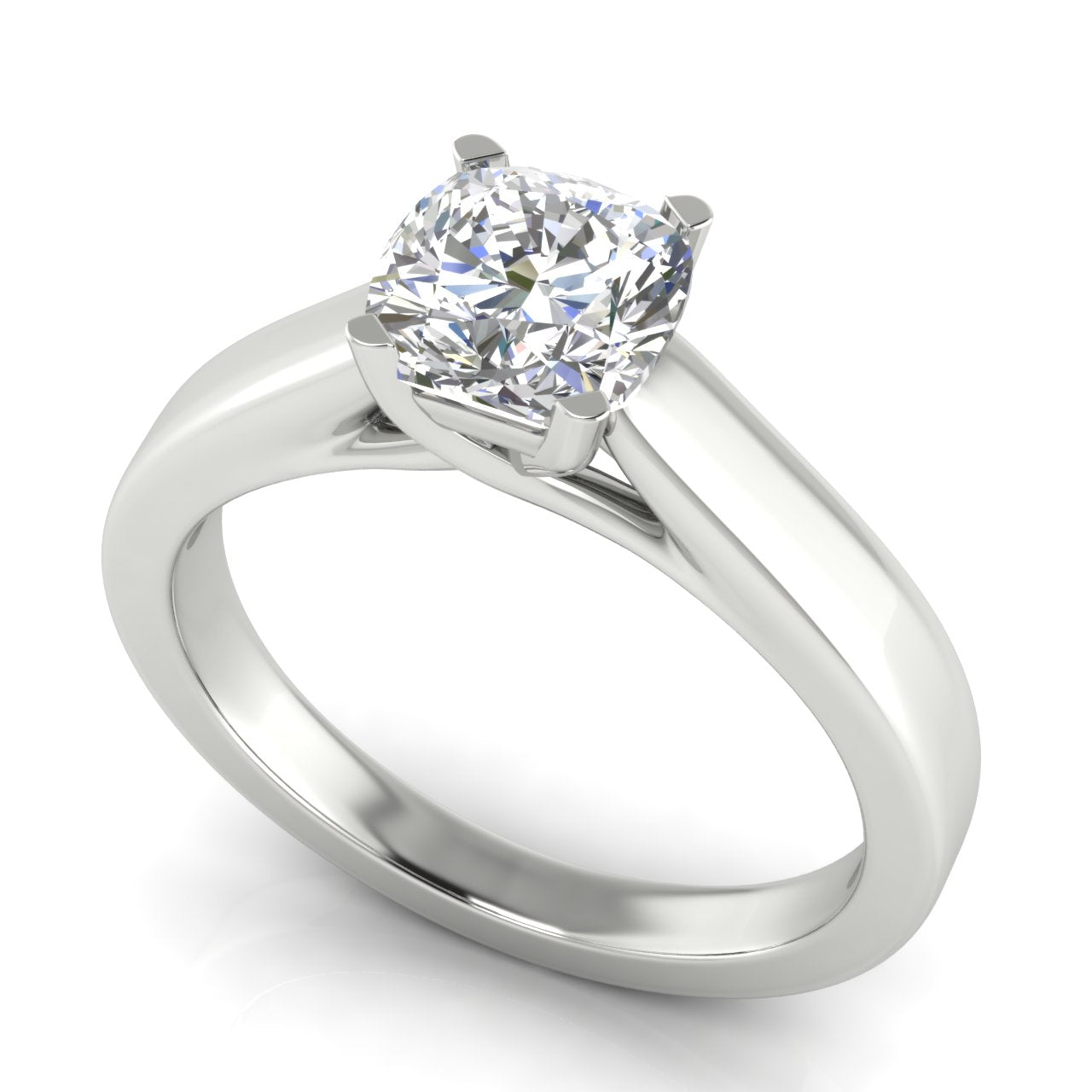 Crossover Basket Cushion Cut Lab Diamond Engagement Ring