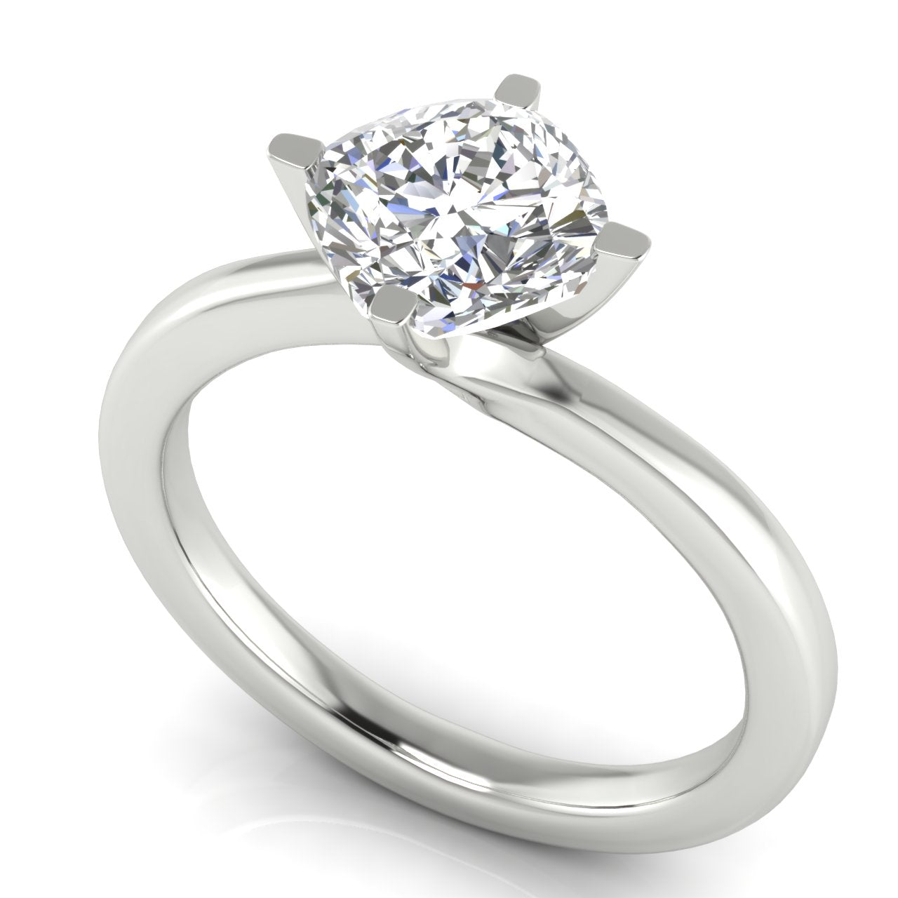 Bypass Cushion Cut Moissanite Engagement Ring