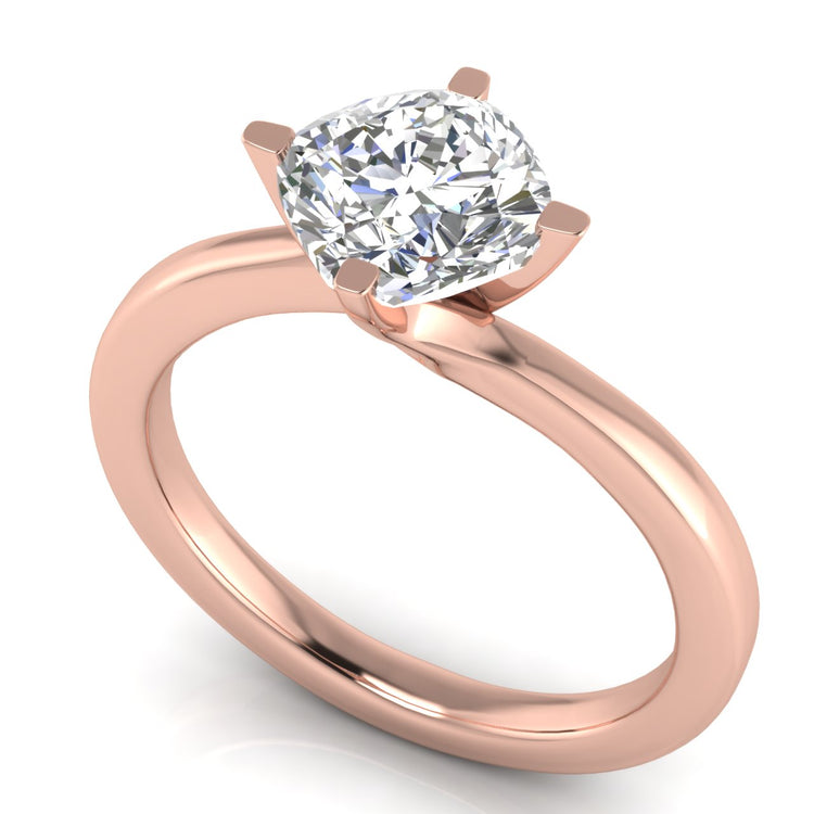 Bypass Cushion Cut Lab Diamond Engagement Ring