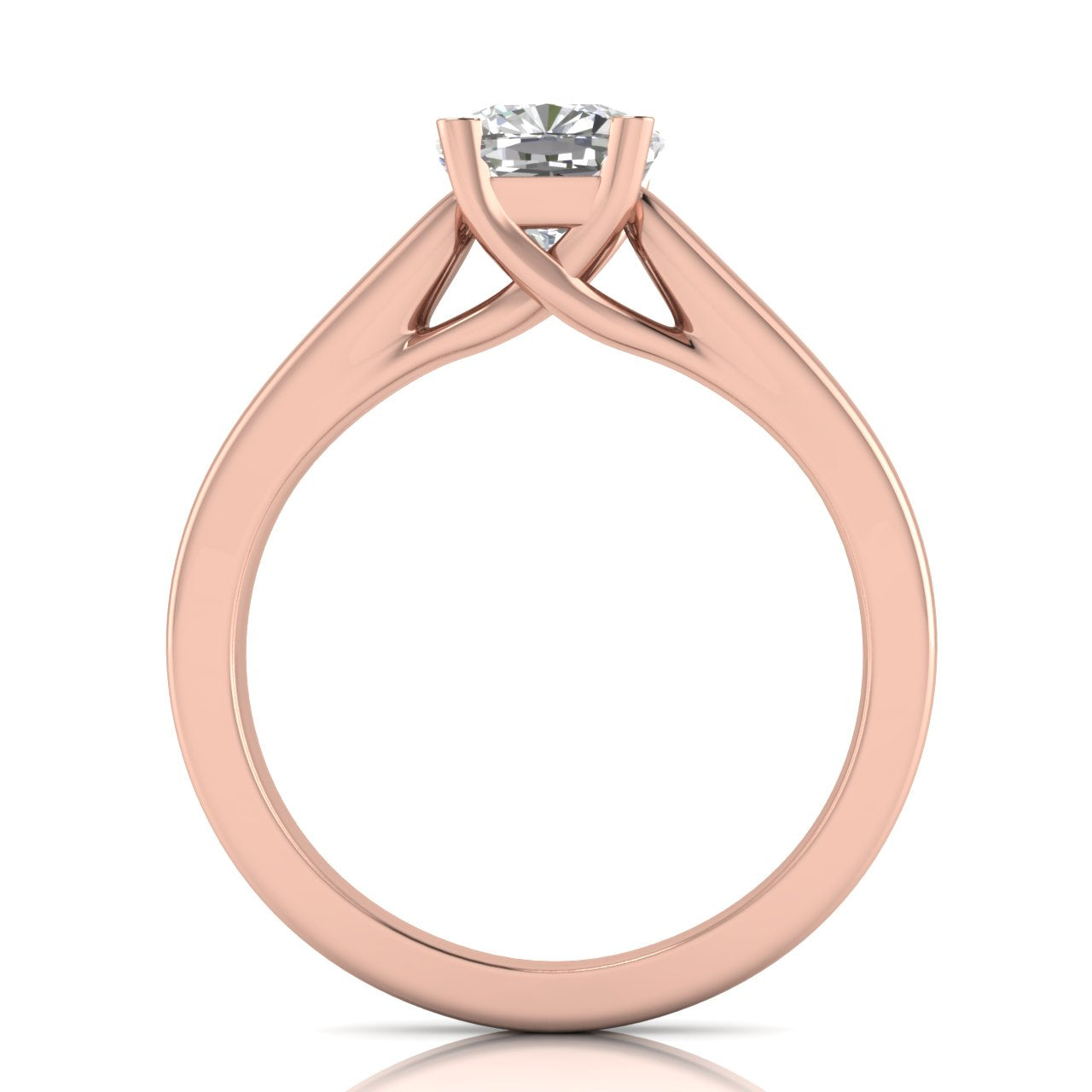 Crossover Basket Cushion Cut Lab Diamond Engagement Ring