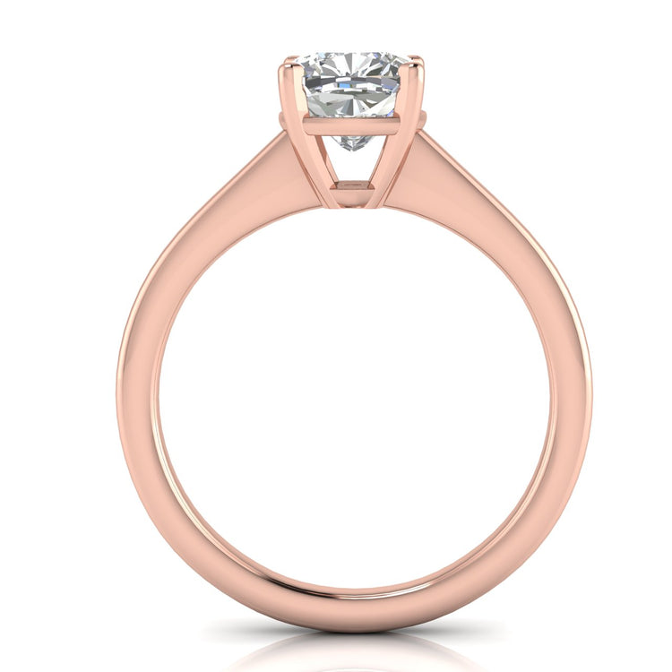 Basket Set Floating Cushion Cut Moissanite Engagement Ring