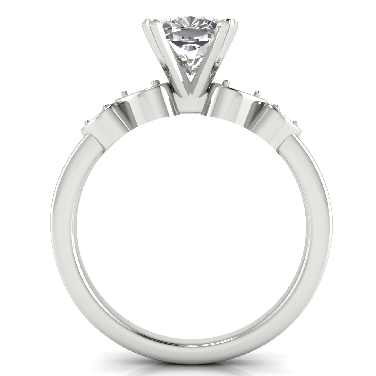 Romance Cushion Cut Moissanite Engagement Ring