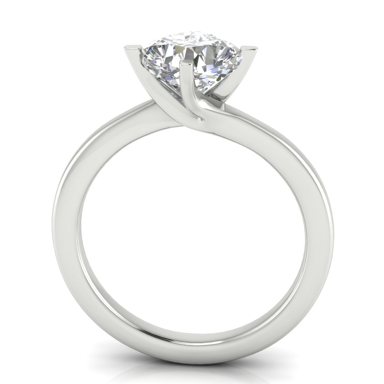 Bypass Cushion Cut Moissanite Engagement Ring