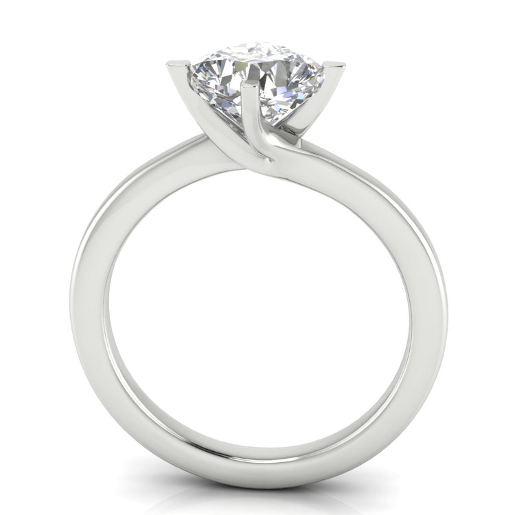 Bypass Cushion Cut Moissanite Engagement Ring