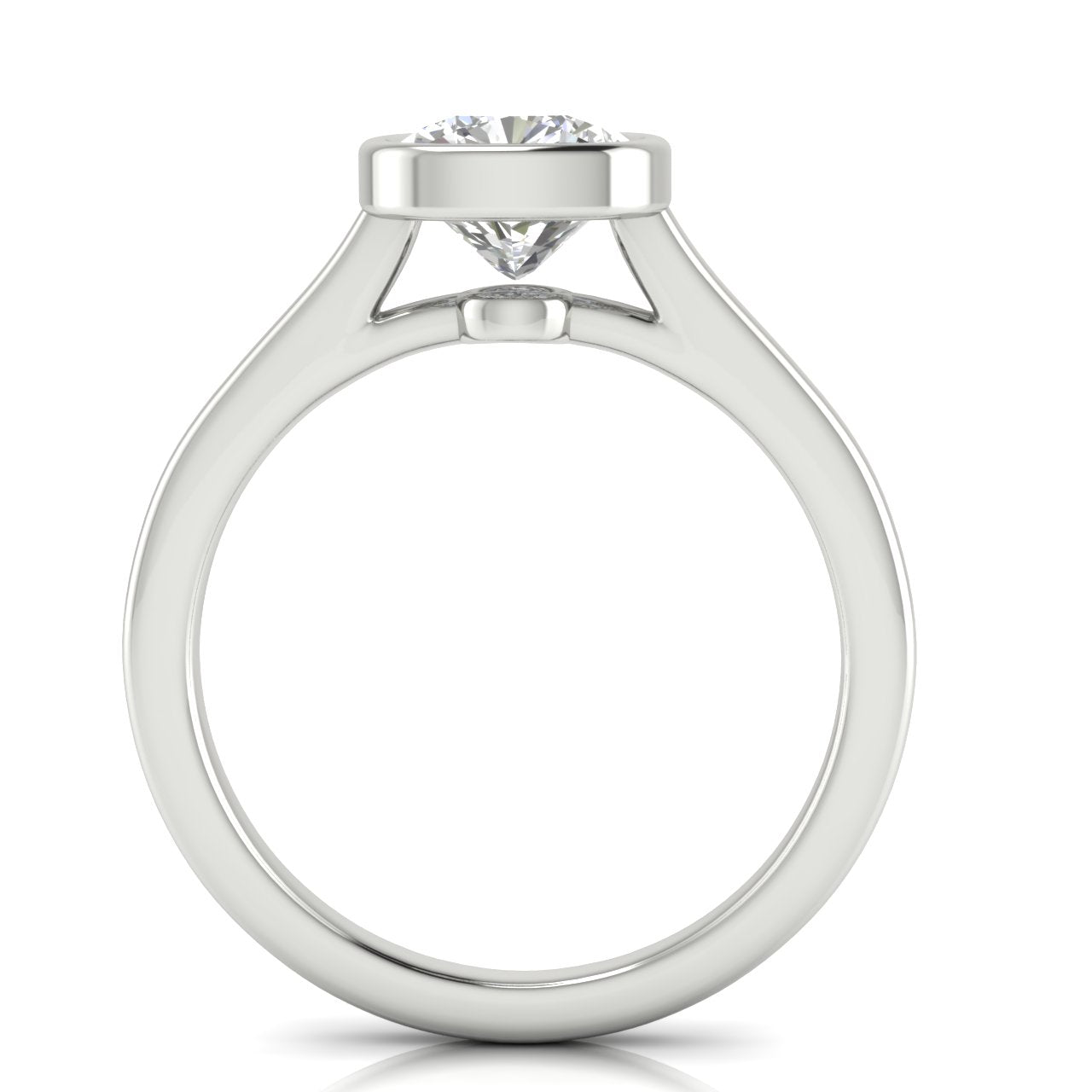 Floating Bezel Cushion Cut Moissanite Engagement Ring