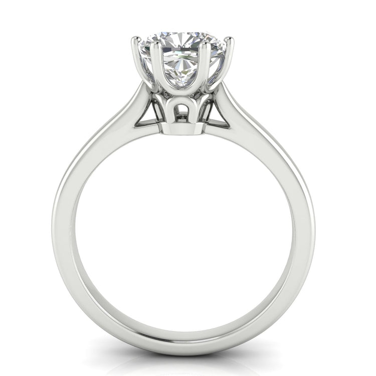 Crown Cushion Cut Lab Diamond Engagement Ring