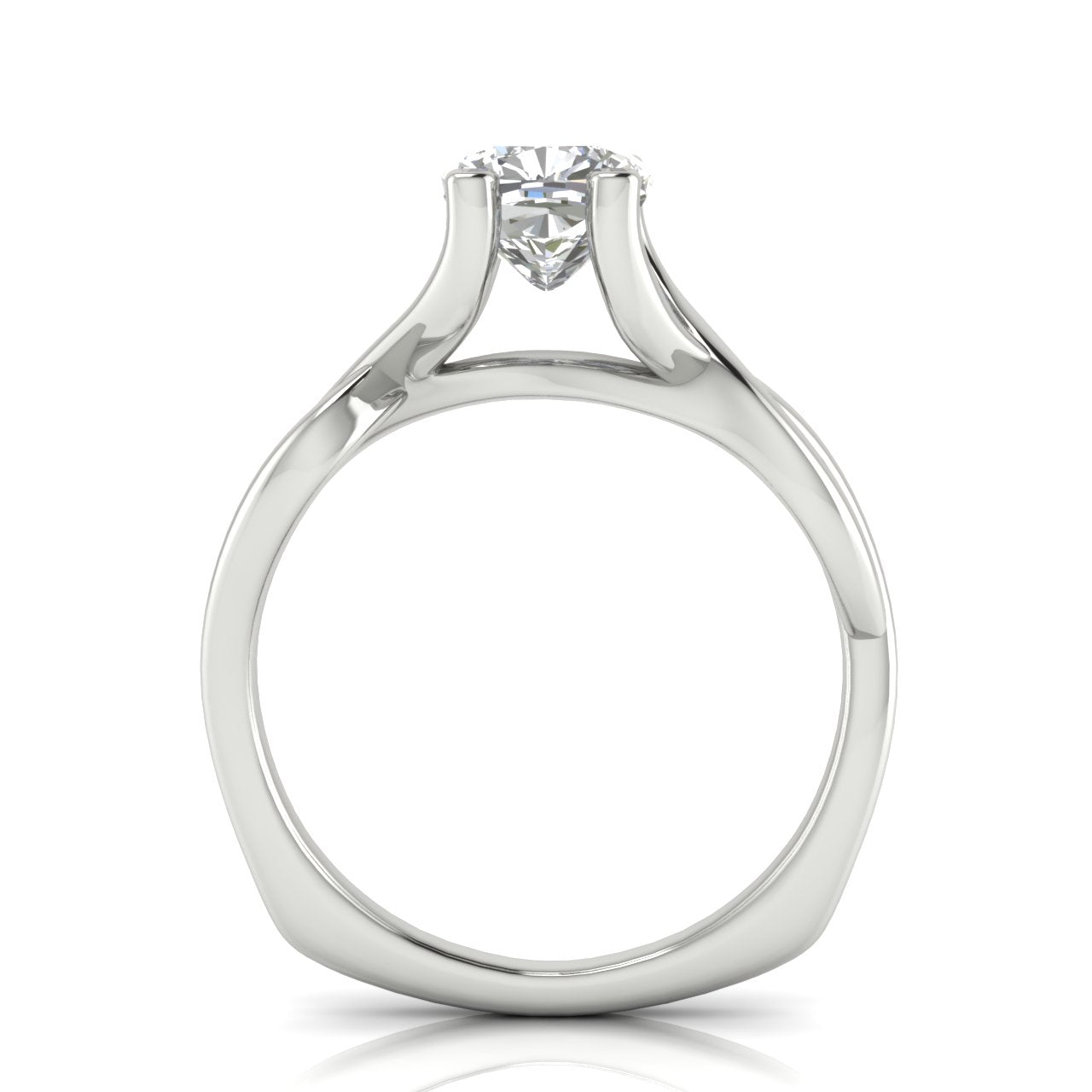 Twisted Shank Cushion Cut Moissanite Engagement Ring