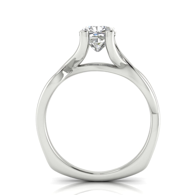 Twisted Shank Cushion Cut Moissanite Engagement Ring