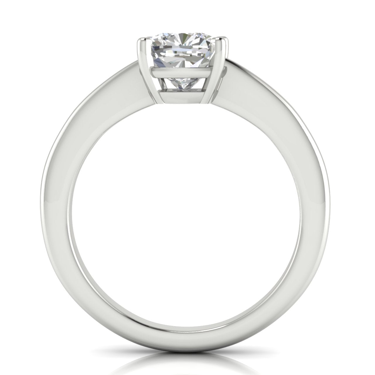 4 Prong Basket Cushion Cut Lab Diamond Engagement Ring