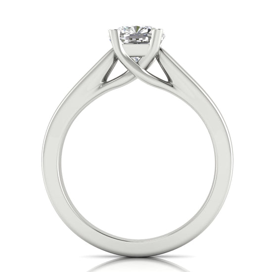 Crossover Basket Cushion Cut Moissanite Engagement Ring