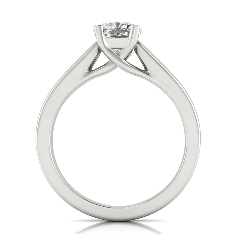 Crossover Basket Cushion Cut Lab Diamond Engagement Ring