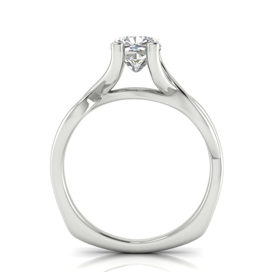 Twisted Shank Cushion Cut Lab Diamond Engagement Ring