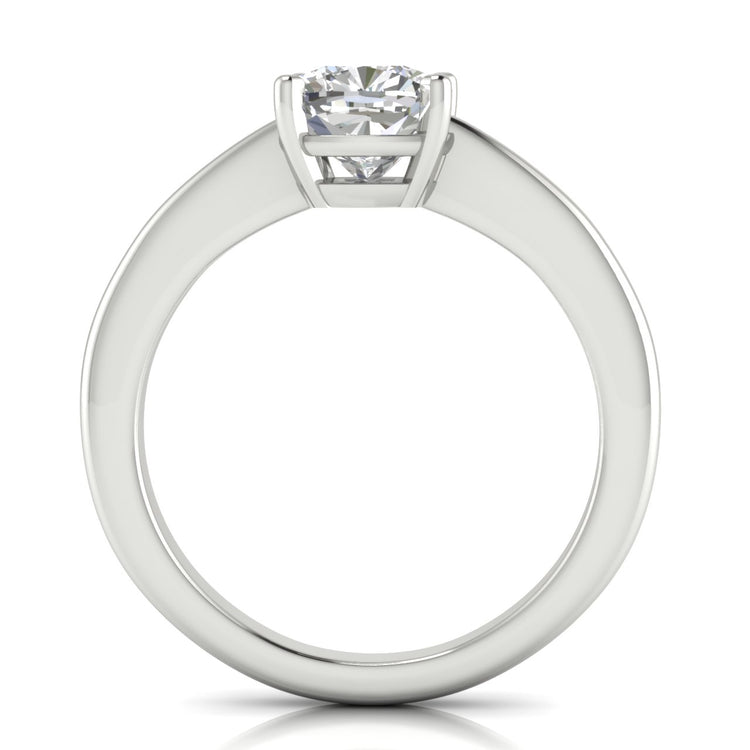 4 Prong Basket Cushion Cut Moissanite Engagement Ring