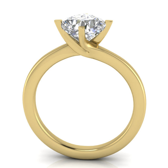 Bypass Cushion Cut Moissanite Engagement Ring