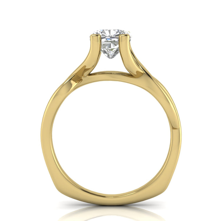 Twisted Shank Cushion Cut Lab Diamond Engagement Ring