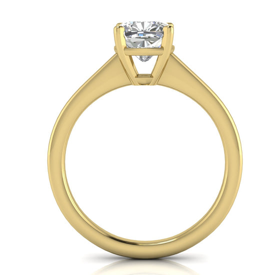 Basket Set Floating Cushion Cut Moissanite Engagement Ring