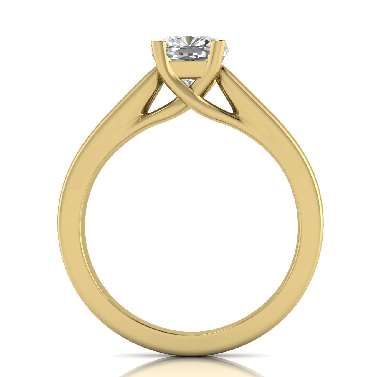 Crossover Basket Cushion Cut Lab Diamond Engagement Ring